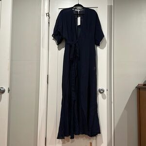 Reformation Winslow Dress- Navy, Size L